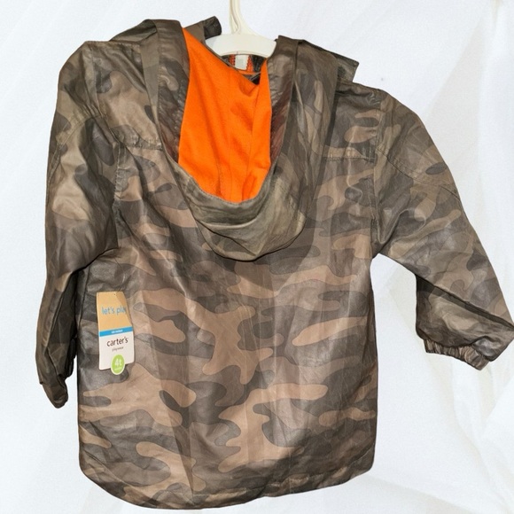 Carter's Boy's size 4 Toddler Green Army Raincoat - Picture 3 of 5